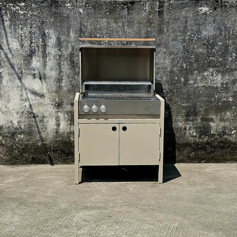 Armário de cozinha externo com churrasqueira