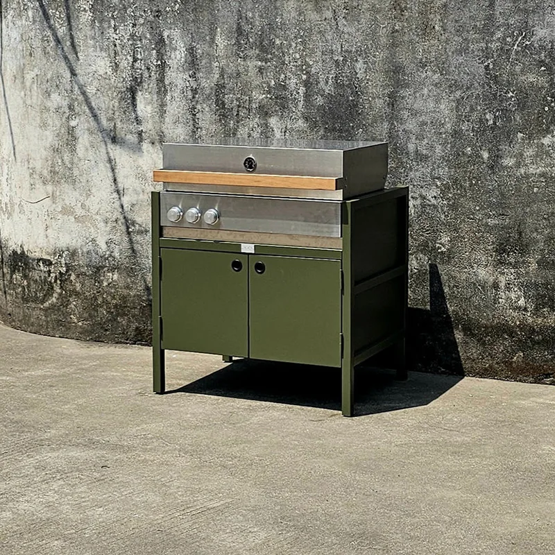 Armário de cozinha externo com churrasqueira