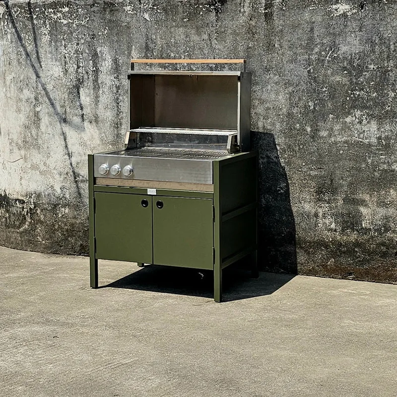 Armário de cozinha externo com churrasqueira