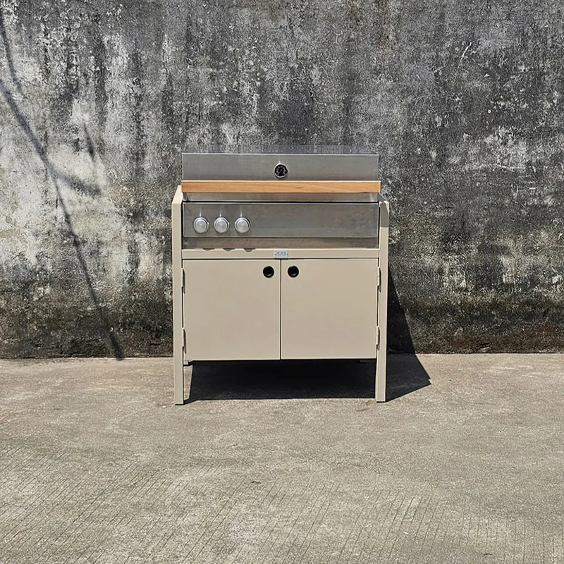 Armário de cozinha externo com churrasqueira