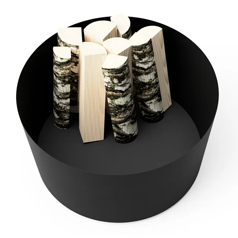 Plantador externo redondo de metal galvanizado