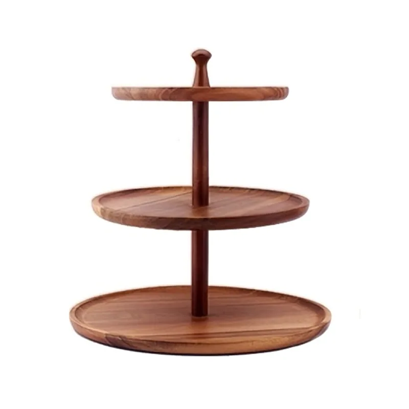 Prateleira para sobremesas de madeira em camadas